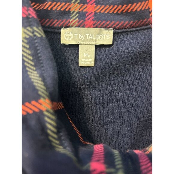 T by Talbots Women’s Size Medium Petite Mp Plaid Terry Jacket Full Zip - Picture 6 of 6